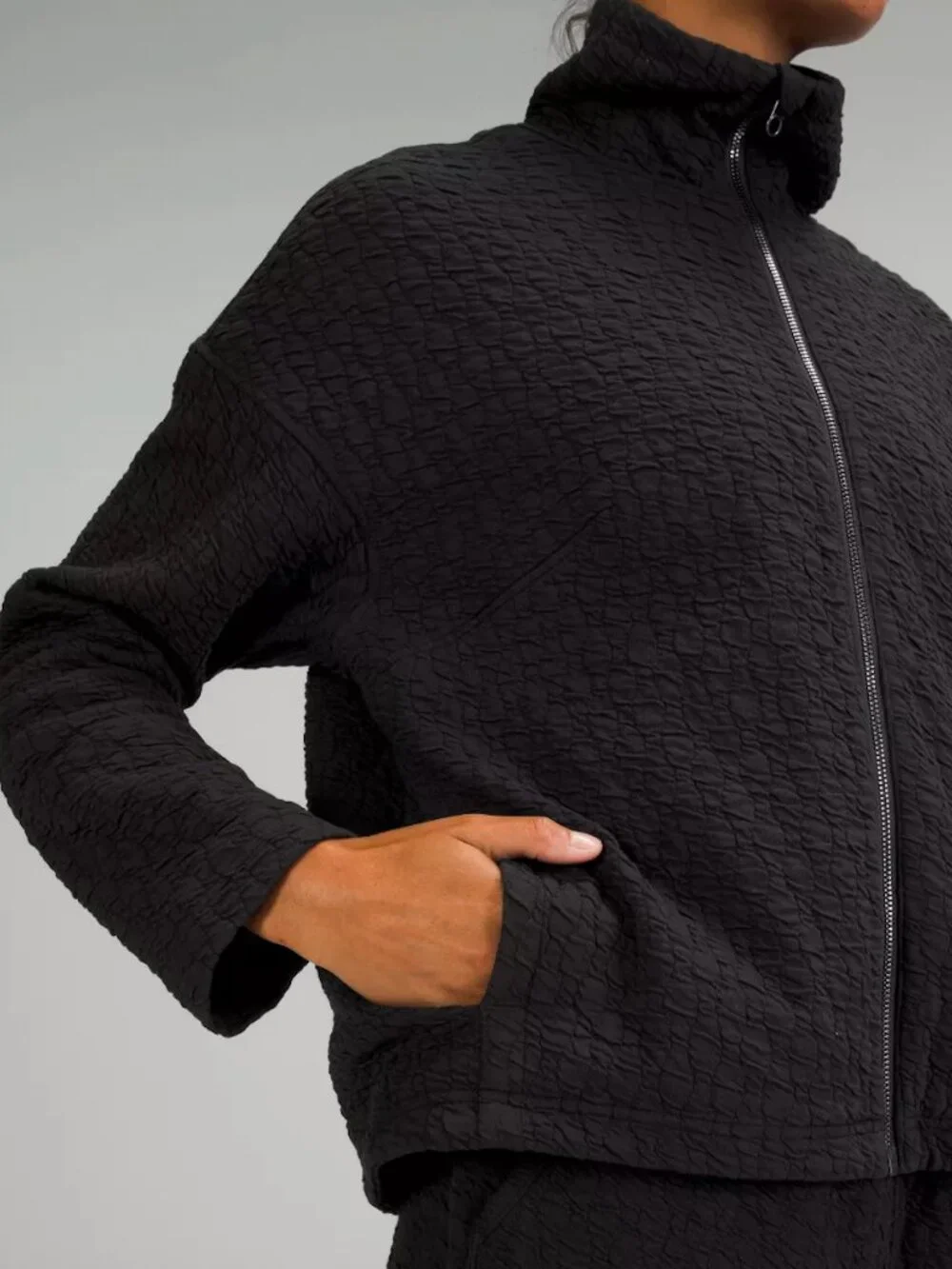 Lululemon Rippled Full Zip Jacket Black Sz 6